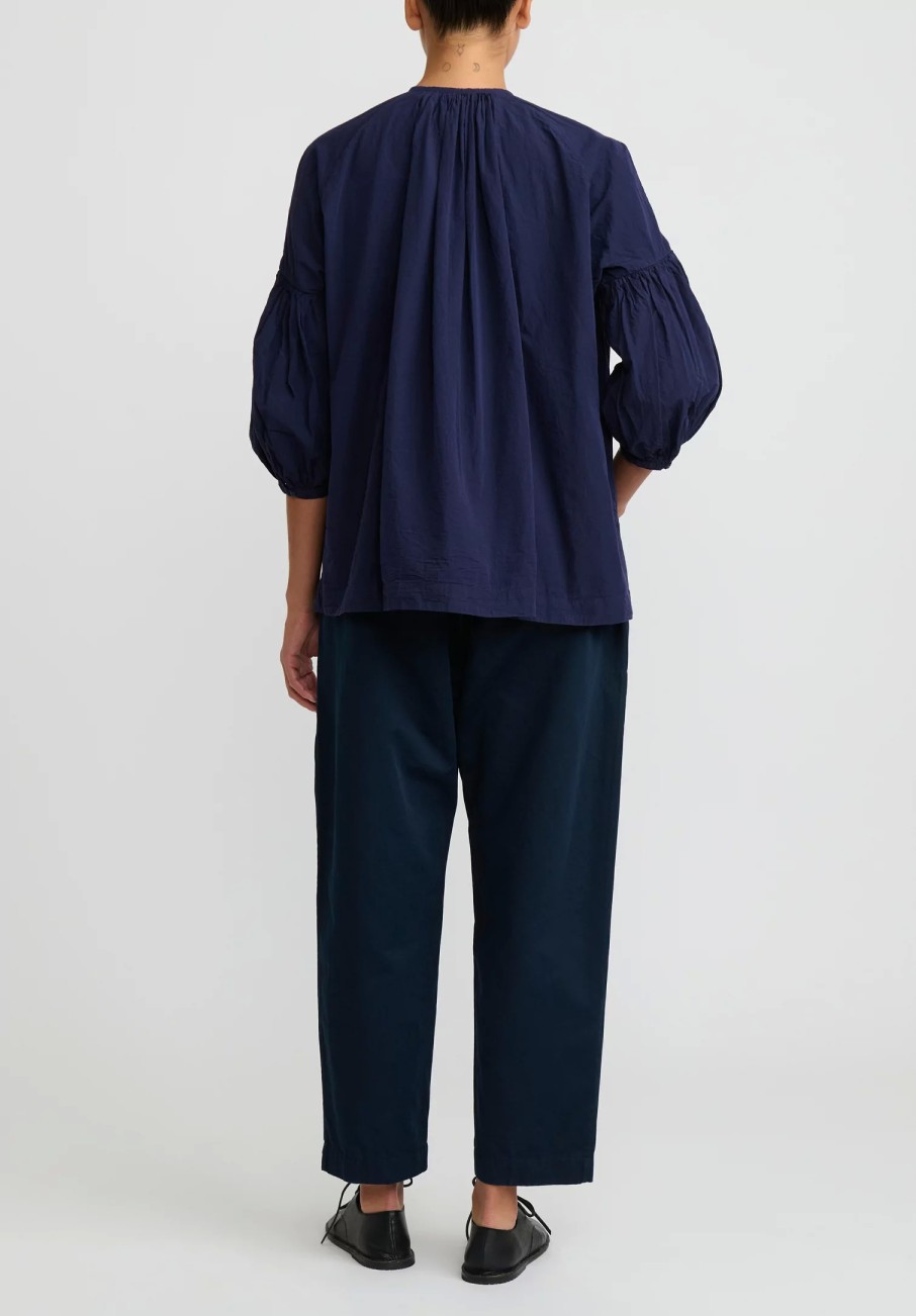 Casey Casey Shirts & Blouses | Light Paper Cotton 3 By 3 Shirt In Ink Blue